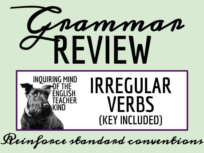 Grammar Practice Worksheet on Singular and Plural Irregular Verbs with Answer Key