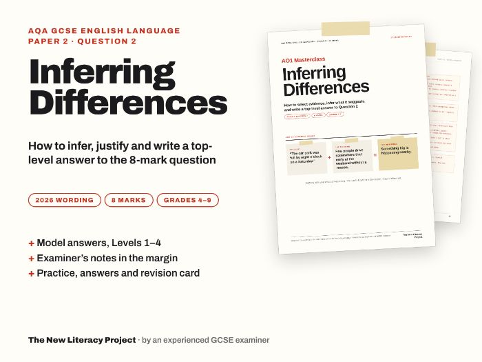 AQA GCSE English Language Paper 2 Question 2 Inference Workbook: Inferring Differences, 8 Marks