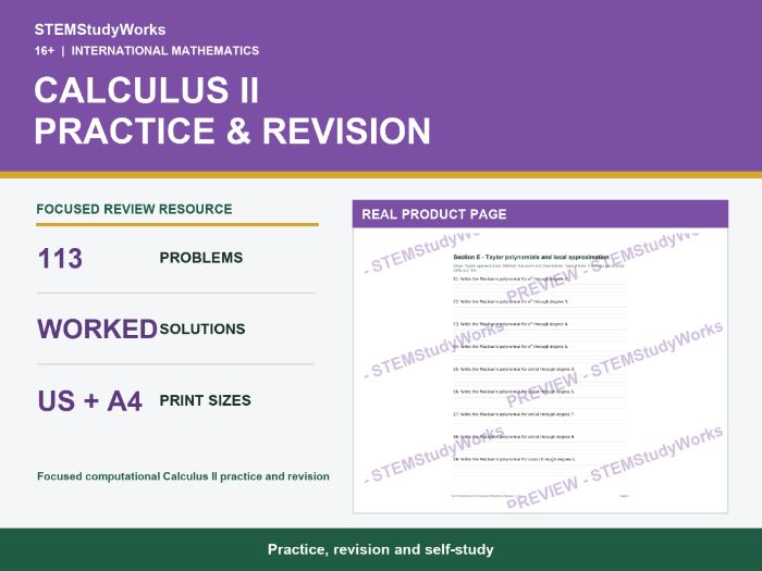 Calculus II Practice Workbook & Revision