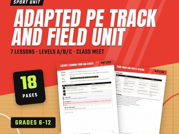 Adapted PE Track and Field (Athletics) Unit for SEND | Levels A/B/C + Class Meet | Grades 6-12