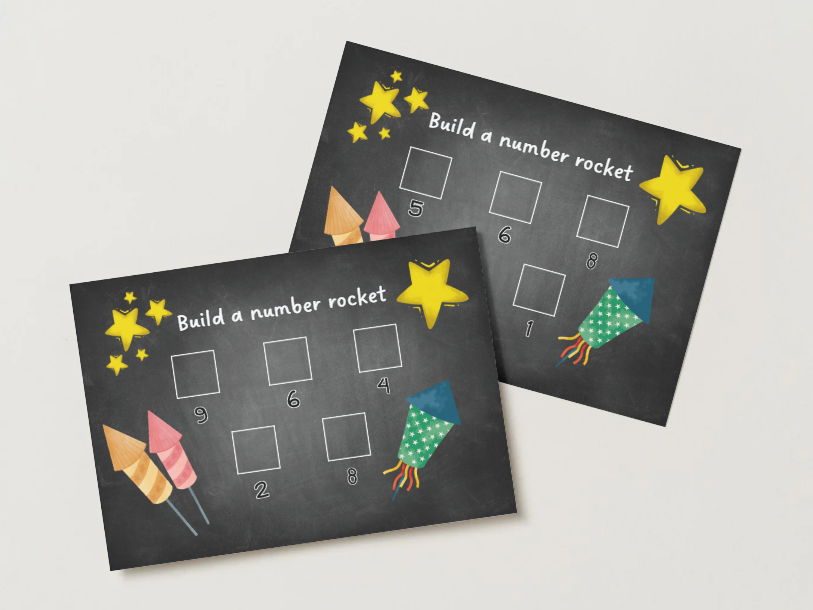 Number Rocket Building Set -Fireworks