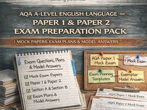 AQA A-Level English Language – Paper 1 & Paper 2 Exam Preparation Pack