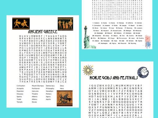 Bundle of 8 Word searches - EARLY FINISHERS, MORNING WORK, KEY VOCAB