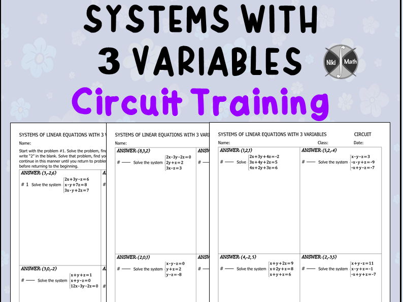 Systems of Linear Equations with Three Variables - Circuit Training