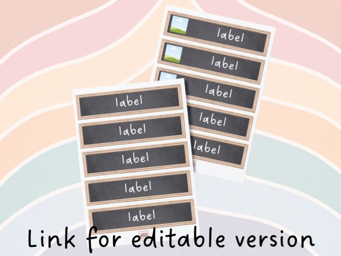 Display - Chalkboard Tray Labels, Editable