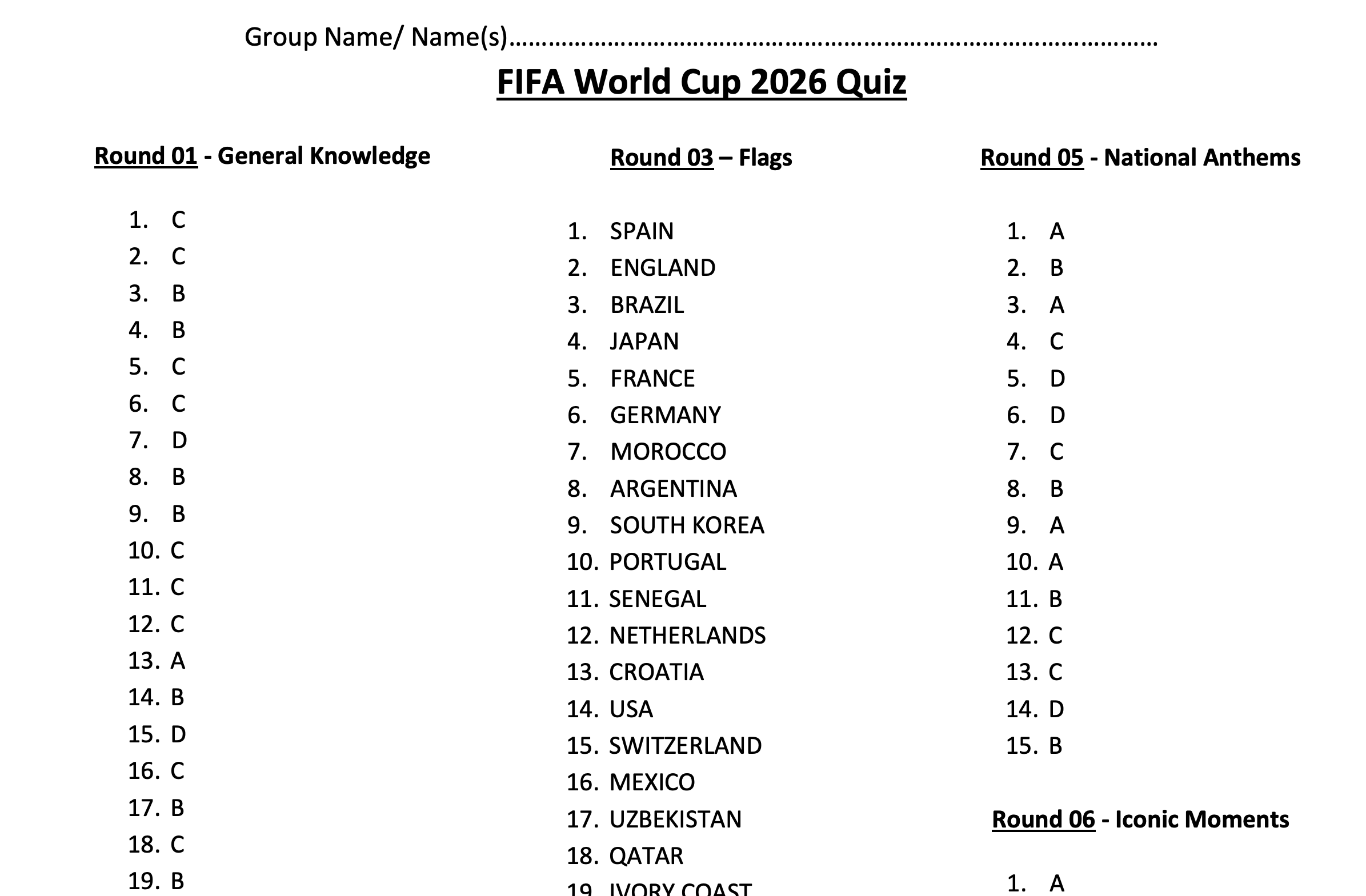 FIFA Football World Cup 2026 Quiz | 7 Rounds | Teaching Resources