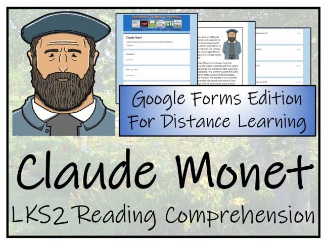 LKS2 Claude Monet Reading Comprehension Activity | Digital & Print