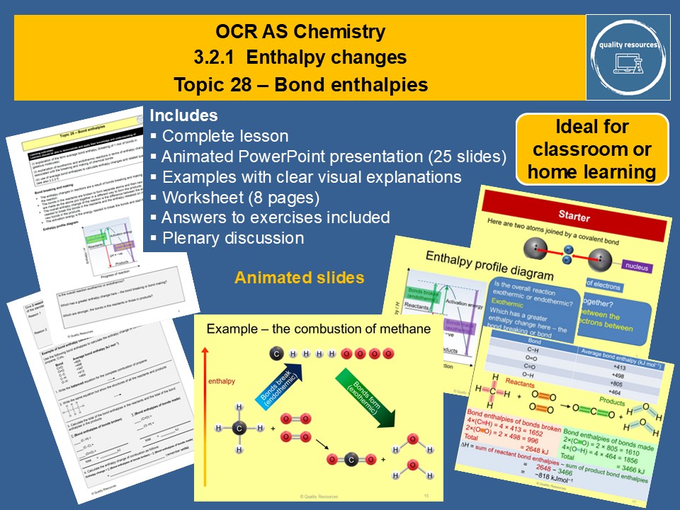 Bond enthalpies OCR AS Chemistry