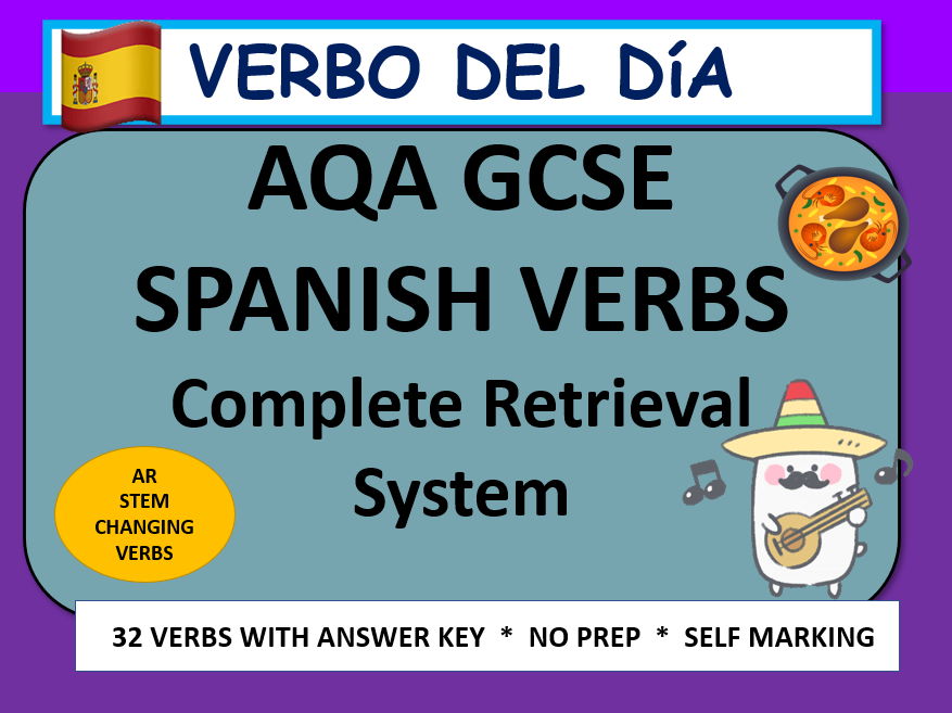 AQA GCSE Spanish Verbo del Día – Stem-Changing AR Verbs | Retrieval Practice Pack