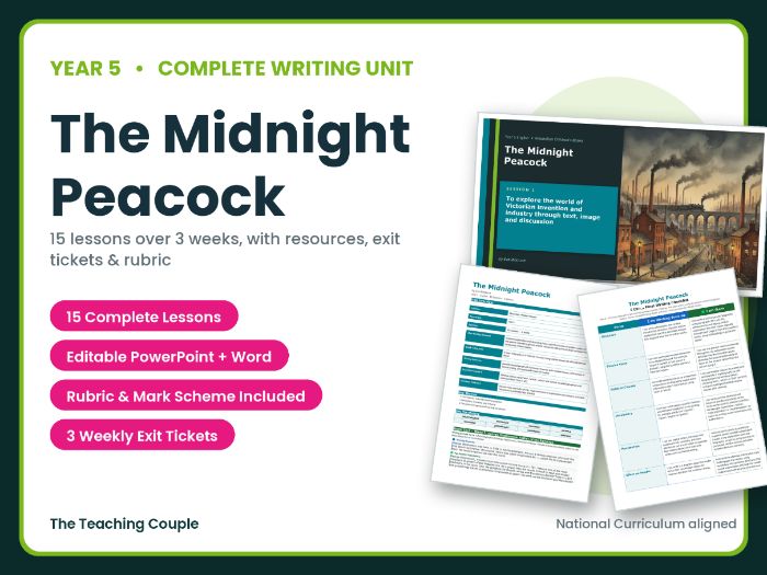 The Midnight Peacock | Year 5 English Unit | 15 Complete Lessons + Resources + Mark Scheme