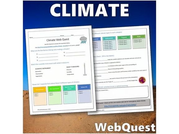 Climate Webquest | Editable Digital Science Activity