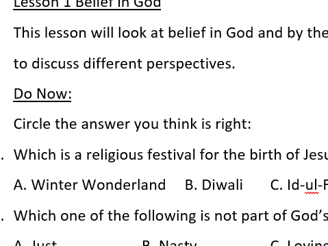 God, the Universe and Mankind: An Introduction to Religious Studies