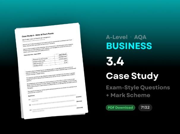 A-Level AQA Business: 3.4 Case Study
