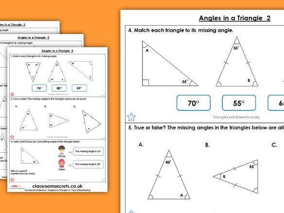 Triangle angle sum worksheet pdf picture