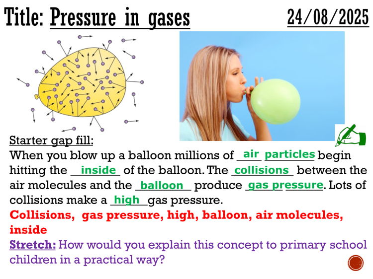 Pressure in gases - complete lesson (KS3)