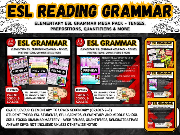 Elementary ESL Grammar Mega Pack summer