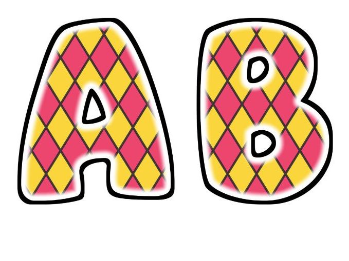 Jester Diamonds Glow Bubble Letters | Bulletin Board Letters | Classroom Display Pack