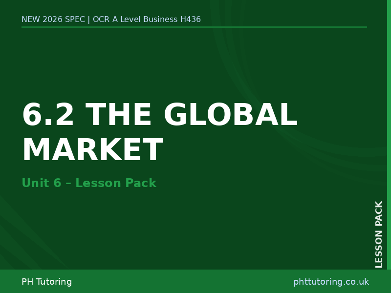 NEW 2026 OCR A Level Business H436 – 6.2 The Global Market – LESSON PACK