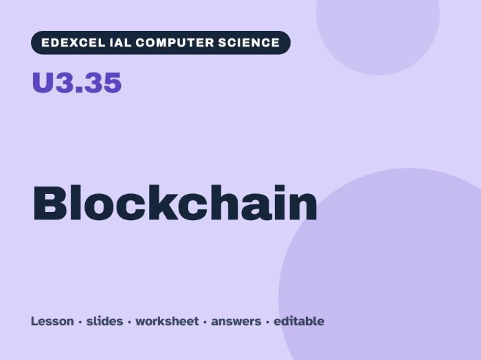 Edexcel IAL Computer Science – U3.35 Blockchain – Lesson & Worksheet