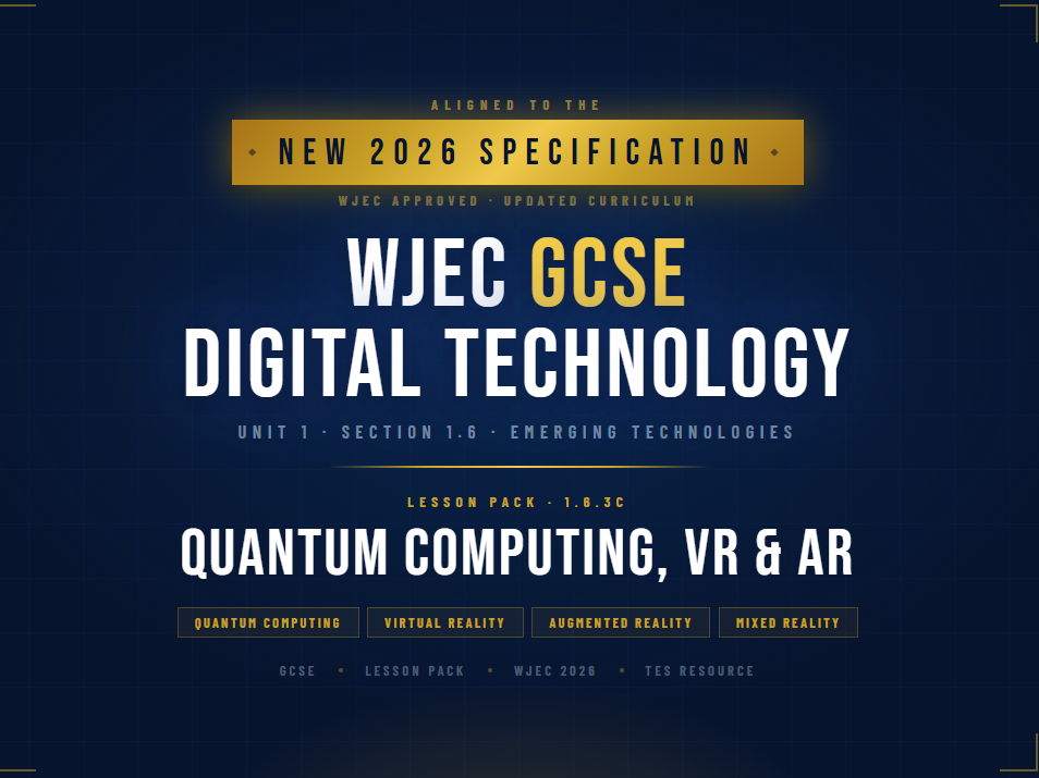 NEW 2026 WJEC GCSE Digital Technology 1.6.3C Quantum Computing, VR & AR | Lesson Pack