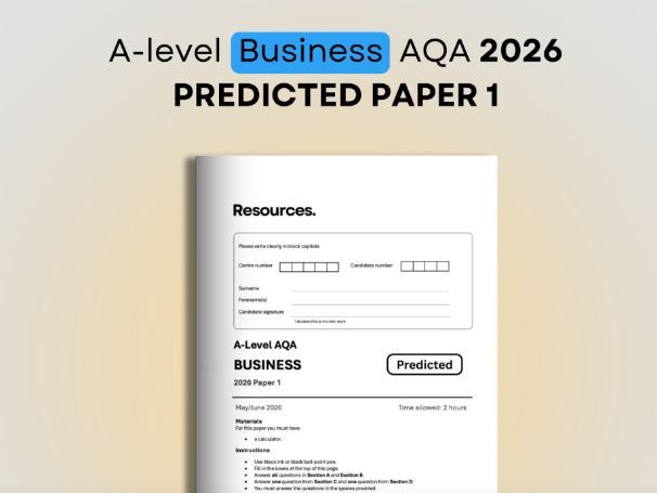 A-Level Business AQA Predicted Paper 1 2026