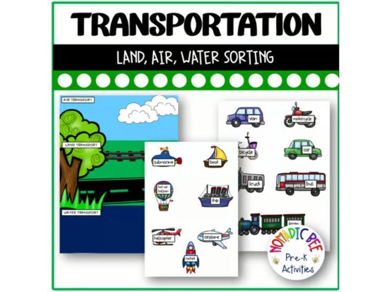 'Land, Air or Sea' Circle Time Sorting Activity