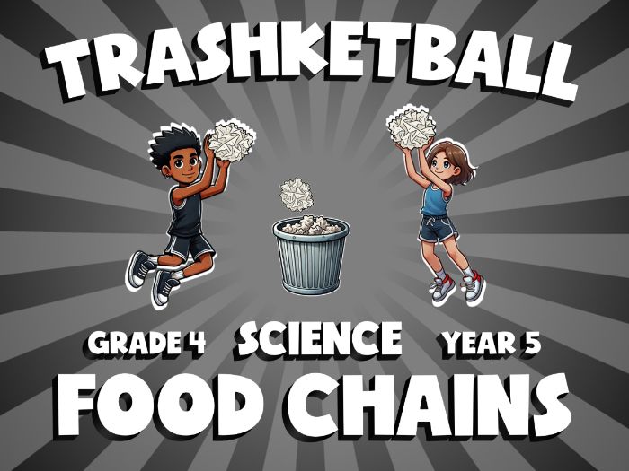 Food Chains TRASHKETBALL Science Game | No-Prep Year 5 Review Activity