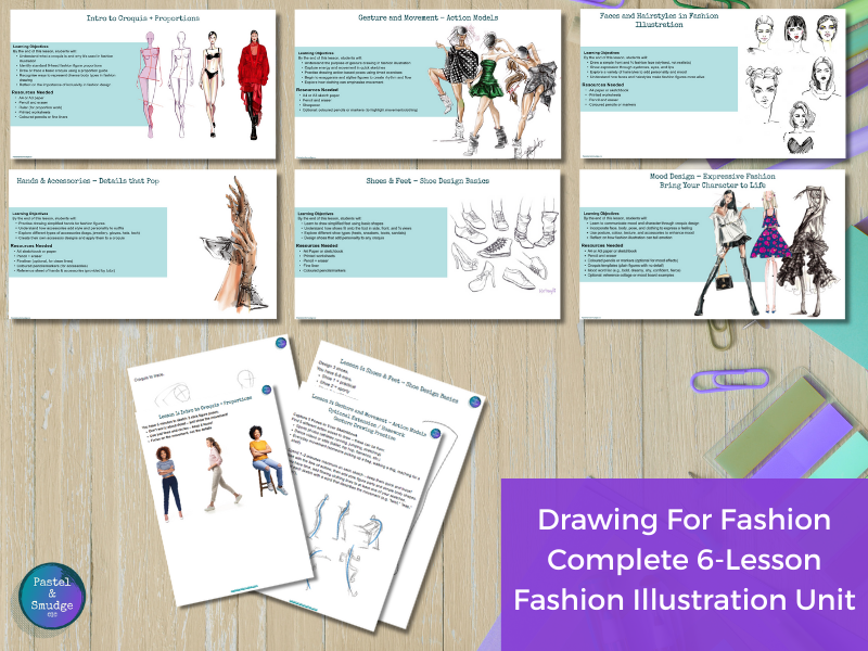 Drawing for Fashion: KS3–KS4 6-Lesson Bundle + Free Unit Overview (Style & Figure Focus)