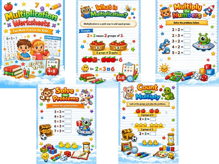 Year 3 Multiplication Worksheets | KS2 Times Tables Practice | Printable Maths Worksheets