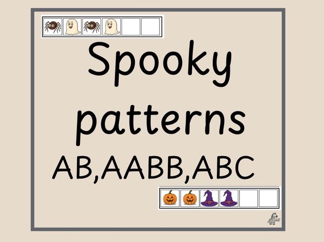 EYFS Maths/Halloween Repeating Pattern Activity AB, AABB,ABC
