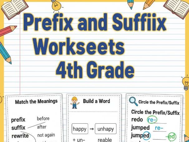 Prefix and Suffix Worksheets 4th Grade