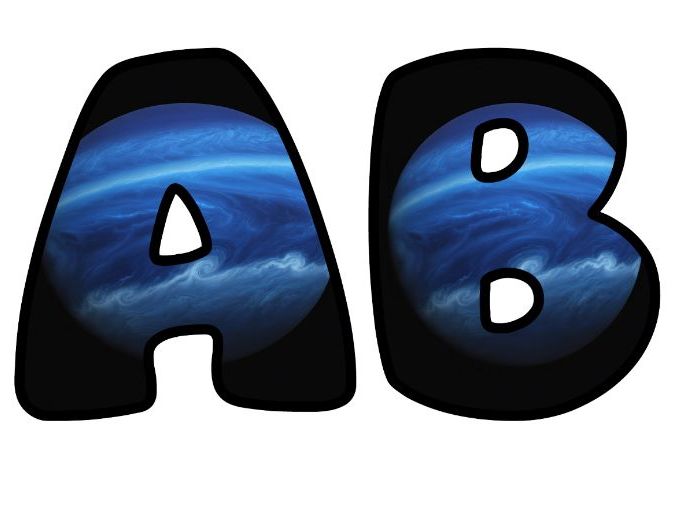 Neptune Planet Space Classroom Display | Lettering Set | Upper & Lowercase, 0-9 and Signs
