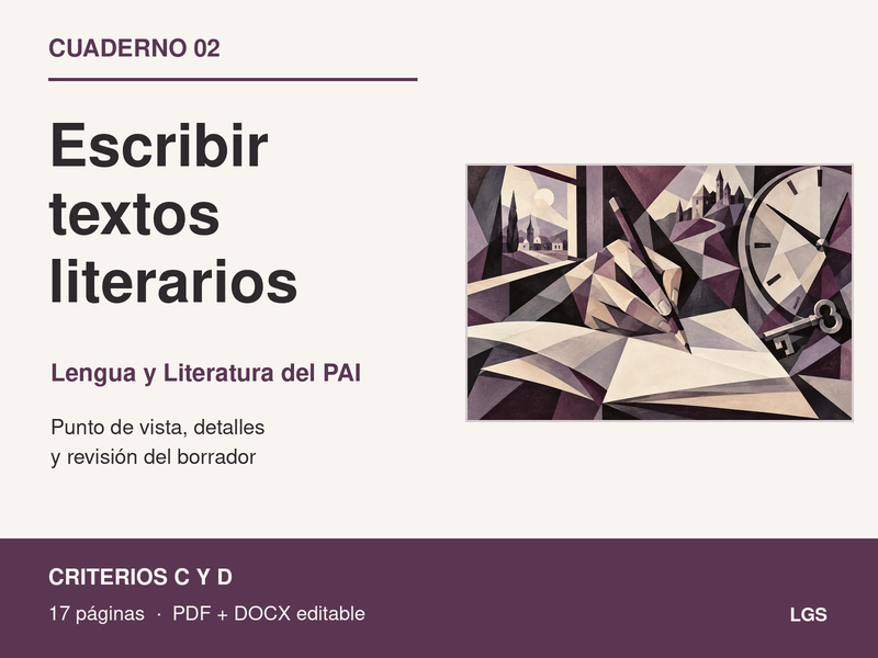 IBMYP | Escribir textos literarios | Cuaderno de Lengua y Literatura