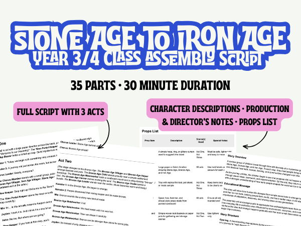 LKS2 Stone Age to Iron Age Assembly Script