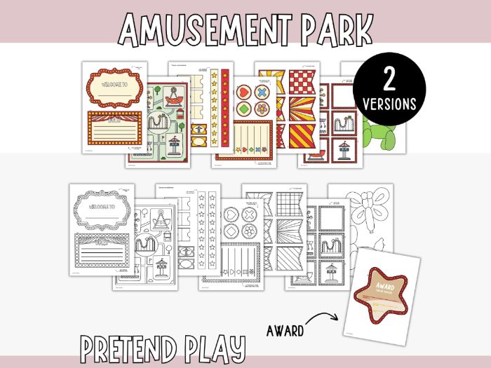 Amusement Park Play Kit - Pretend Play Printables