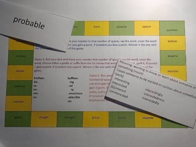 Three spelling games for Y3/4 exception words