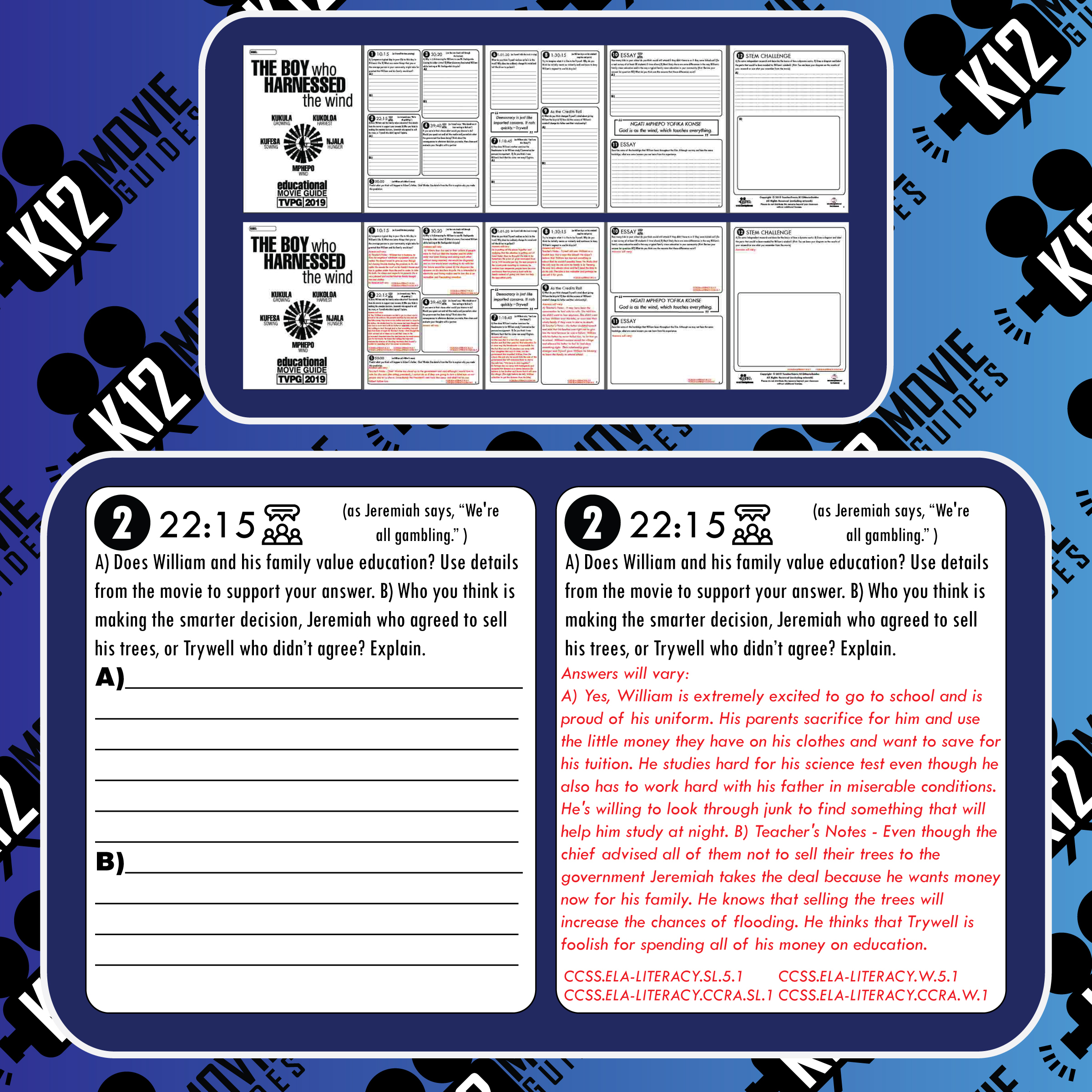 The Boy Who Harnessed The Wind Movie Guide Questions Google Formats Pg 19 Teaching Resources