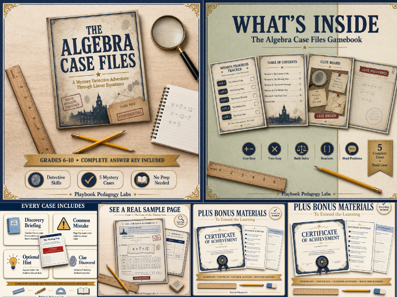The Algebra Case Files: A Mystery Detective Adventure through Linear Equations | Math Game