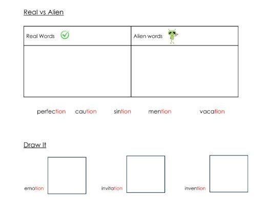 Phonics - tion sound worksheets - Resource bundle