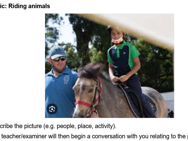 ESOL IGCSE Speaking Task 3 Picture Practice