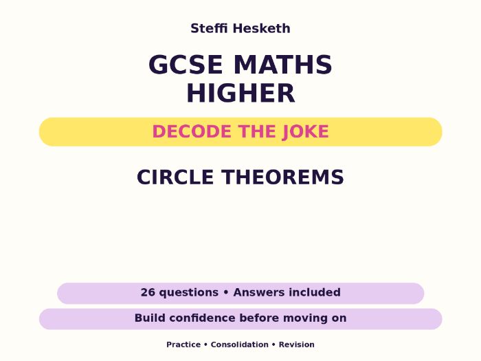 Circle Theorems | GCSE Decode the Joke + Answers