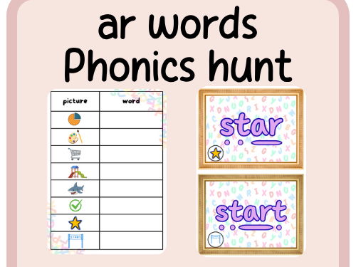 ar words- phonics hunt-continuous provision