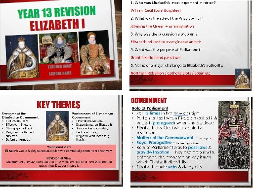 AQA Unit 1C Tudor History - Elizabeth I Government Overview & Revision