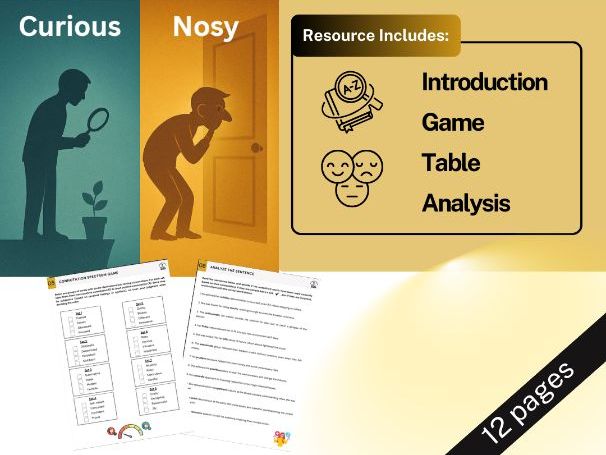 Denotations and Connotations Lesson Plan - Year 9 / Grade 8 - Tables, Game, Analysis