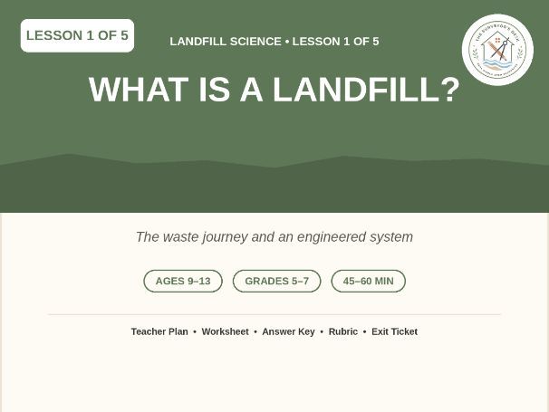 Landfill Science Lesson 1: What Is a Landfill? | Engineered Systems, KS2/3