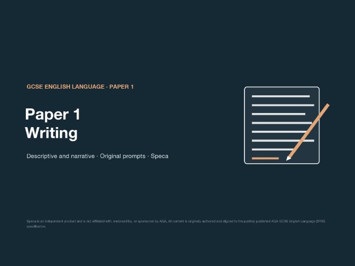 Paper 1 Writing (descriptive and narrative): complete AQA GCSE English Language bundle