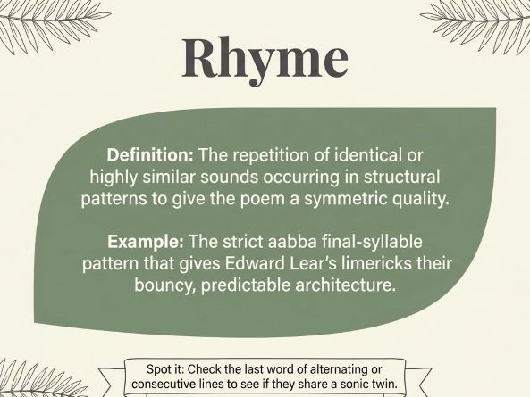 Poetry Terminology Classroom Posters | Botanical Plant Theme | 15 A4 Landscape