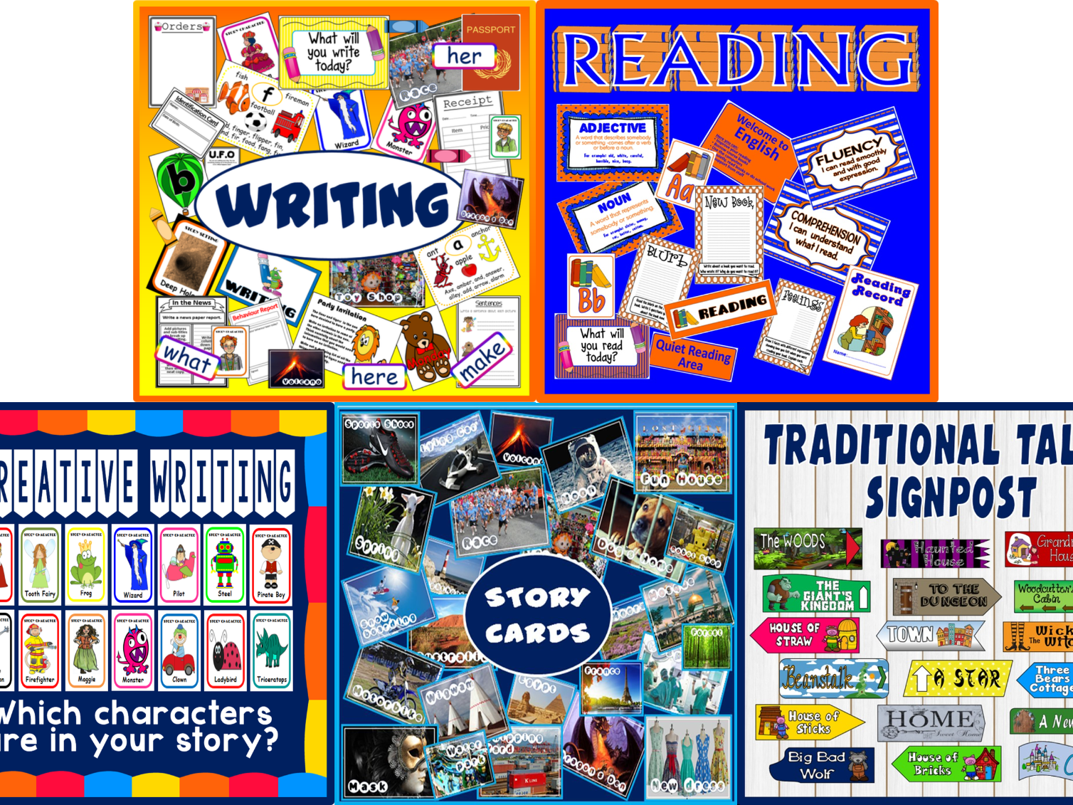 *ENGLISH BUNDLE* WRITING, READING, TRADIONAL TALES, STORY INSPIRATION, CREATIVE WRITING, CHARACTERS, DISPLAY, ACTIVITIES - KEY STAGE 1-2