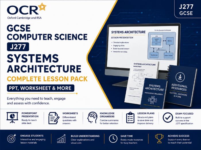 OCR GCSE Computer Science J277 Systems Architecture Complete Lesson Pack – PPT, Worksheet & More