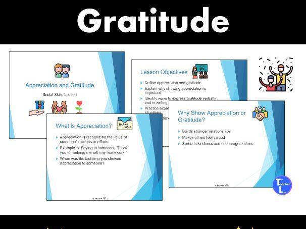 Gratitude & Appreciation SEL Lesson Social Skills Activities Worksheets Grade 5